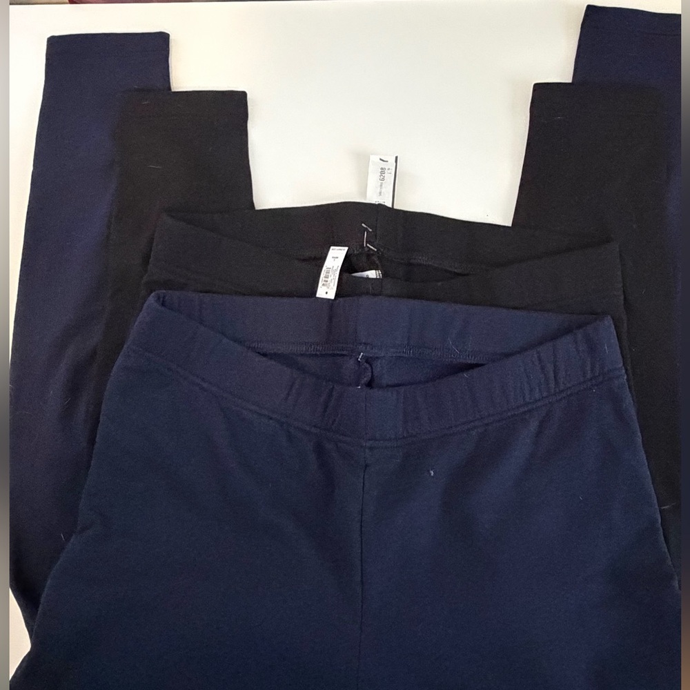 Old Navy Women's Fleece Leggings - Black and Navy bundle